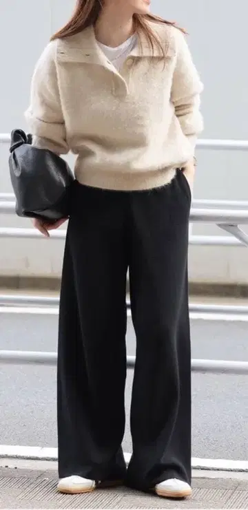 JOURNAL STANDARD 알파카 믹스 퍼 카라 부착 풀오버