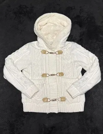 CECIL McBEE 후드 부착 니트 자켓 화이트 M 사이즈