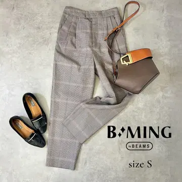 [슬림 레그 x 고급] B:MING 글렌체크 팬츠 S 테이퍼드 턱 팬츠