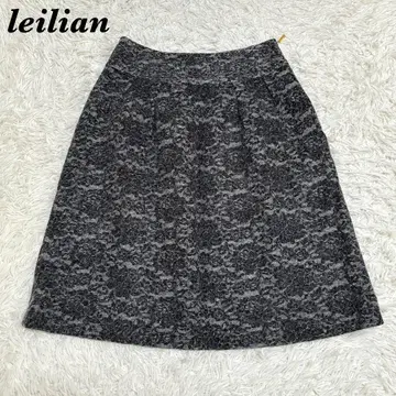 [ 새상품급 ] leilian 무릎 기장 울 스커트 9 그레이