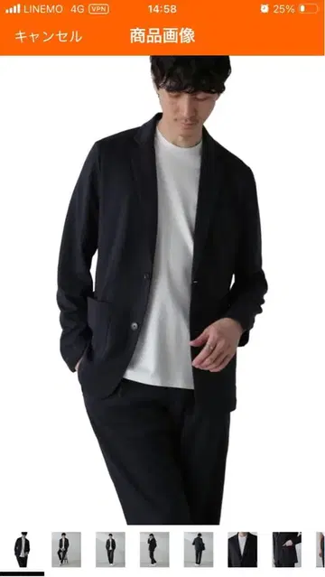 네이비 캐주얼 수트 싱글 버튼