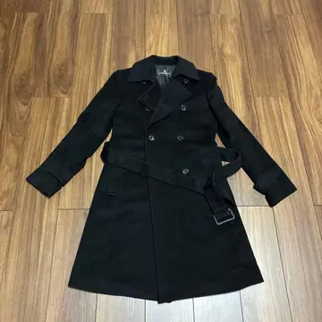 MONT LIAS 더블 브레스트 롱 코트 블랙 캐시미어 코트