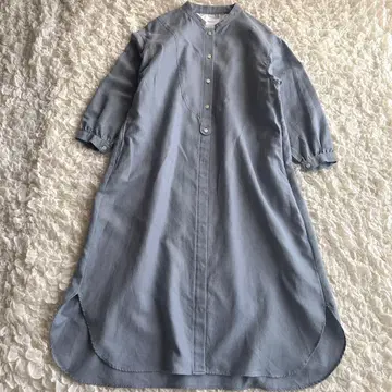 쉽스에니 밴드 카라 부잠 원피스 롱 원피스 긴팔