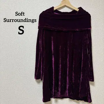 새상품급 Soft Surroundings [ S ] 퍼플 벨벳 오프숄더
