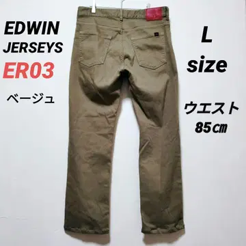 EDWIN 저지 데님 팬츠 스트레이트 L 베이지 ER03