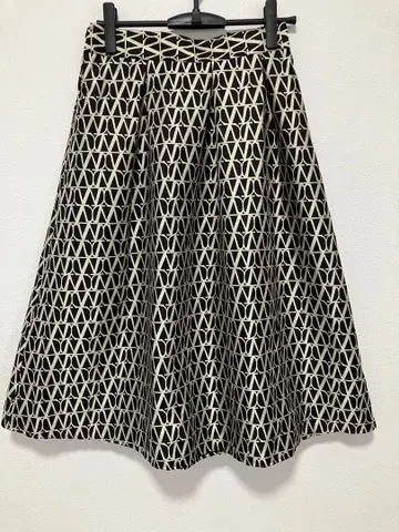 Ehre style 에르스타일 기하학 패턴 플레어 스커트 미 실루엣
