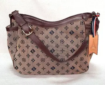 renoma 올 패턴 캔버스 소재 가죽 부속 토트백 브라운 계열