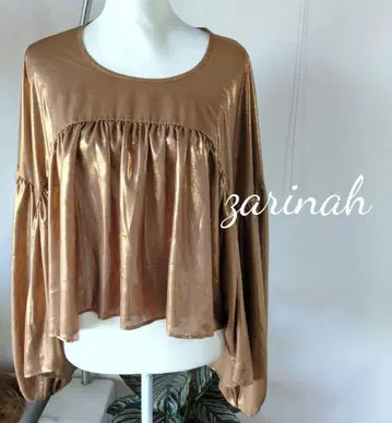 [일본제] 자 리나 골드 드레이프감 플럼 상의 포원 소매