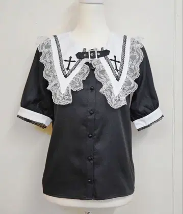 MA*RS BIG 옷깃 크로스 자수 블라우스