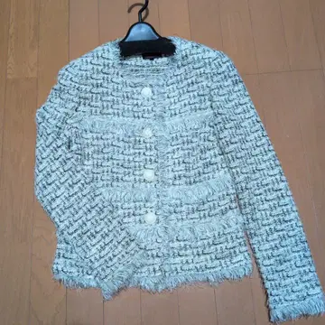 YUKI TORII 노카라 자켓 화이트 블랙 38