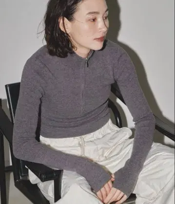 TODAYFUL Halfzip Rib Knit 하프 지퍼 리브 니트