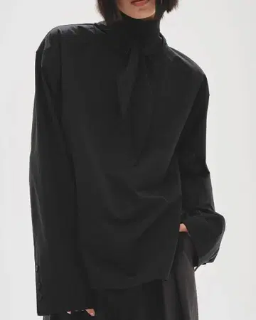 todayful Roundhem Tie Blouse BLK