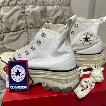새상품 CONVERSE ALL STAR 화이트 통굽 하이컷 US5.5