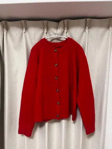 ZARA 자라 여성용 L 사이즈 레드 가디건 [ 크리스마스, 겨울 ]