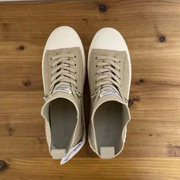 베이지 하이컷 스니커즈 메쉬