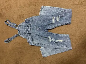 데님 오버롤 F 사이즈 데미지 가공