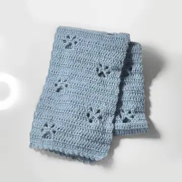 발바닥 머플러 머플러 블루 털실 니트