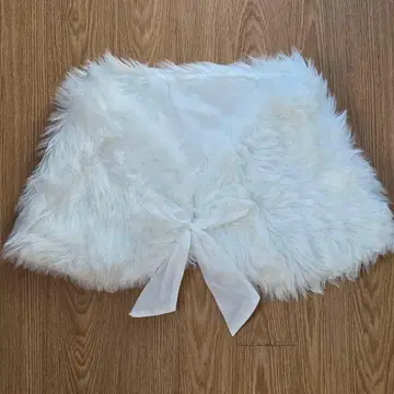 기모노 숄 인조 모피 화이트