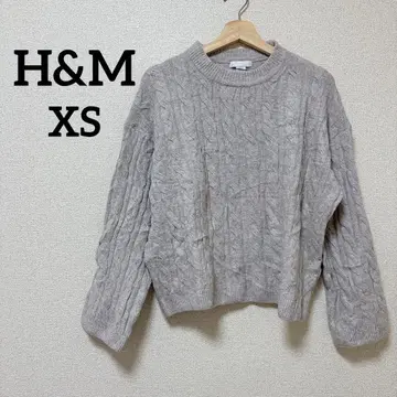 새상품급 H&M [ XS ] 라이트 그레이 케이블 니트 스웨터