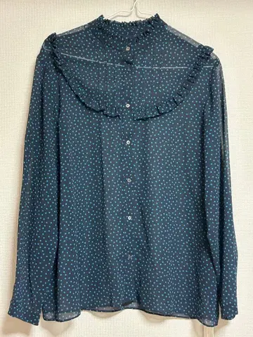 IENA 도트 무늬 프릴 셔츠 F 사이즈