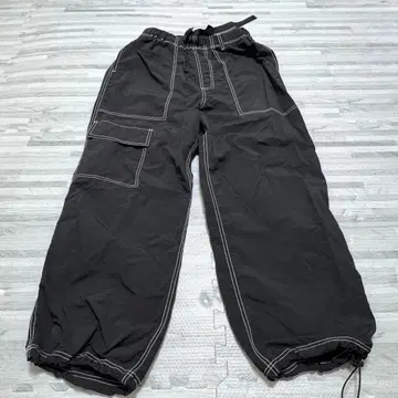 블랙 워크 팬츠 카고 팬츠