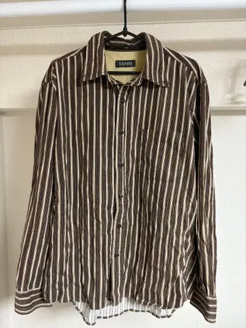 U.Prenoma 브라운 계열 스트라이프 긴팔 셔츠