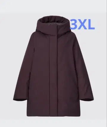 UNIQLO 하이브리드 다운 숏코트 3XL (4L) 와인