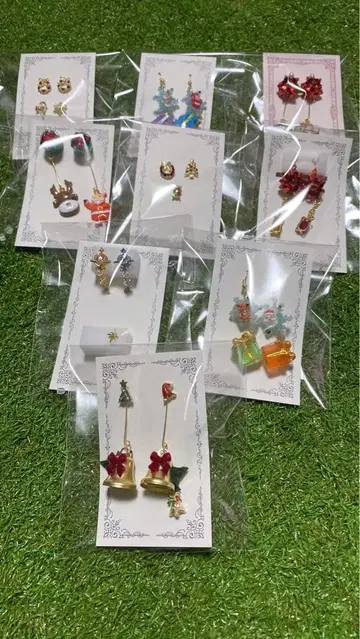 크리스마스 모티브 귀걸이 9쌍 세트 1개 귀찌