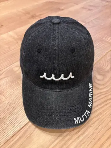 데님 로고 캡 블랙