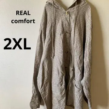 REAL comfort 후드 부착 체크 자켓 [ 2XL ]