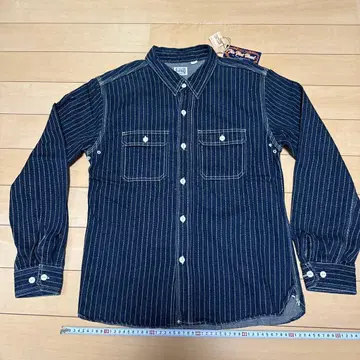 새상품 플랫 헤드 42 워바쉬 워크 셔츠 데님 셔츠