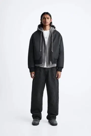 ZARA 자라 나일론 봄버 자켓 다운 MA-1