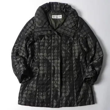 크리스찬 오자르 볼륨 넥 다운 코트 도트 무늬 9AT