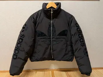 아디다스 다운 자켓 빅 로고 블랙 우먼