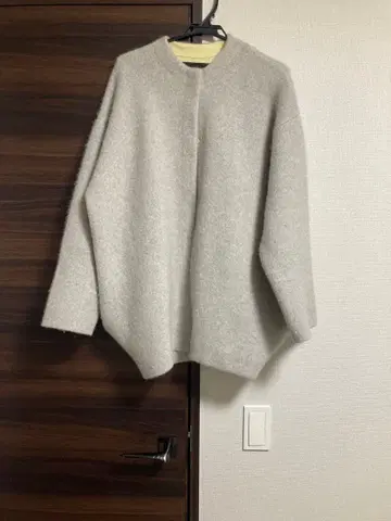 ELENDEEK 라쿤 믹스 더블 가디건 라이트 그레이