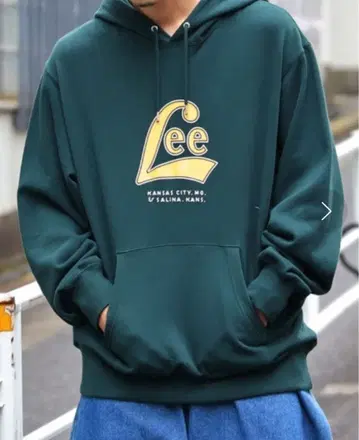 Lee 맨투맨 로고 프린트 후드티