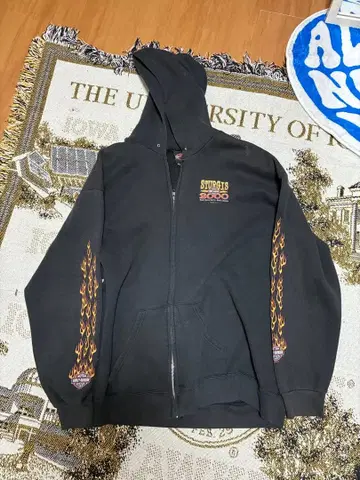 harleydavidson 지퍼 후디 XL 소매 파이어 패턴