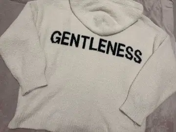GENTLENESS 자수 화이트 후드티 F 사이즈