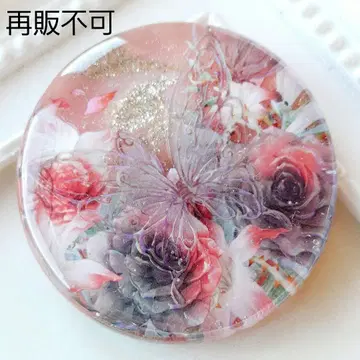 [ 1670 ] 레진 장미와 나비 머리끈 포니 후크 브로치 핸드메이드