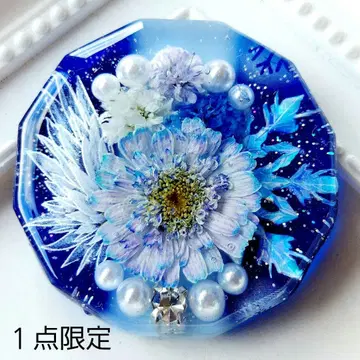 [ 1674 ] 레진 마트리카리아 머리끈 포니 후크 브로치 핸드메이드