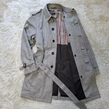 레어 L 사이즈 PS 폴스미스 트렌치코트 글렌체크 울 혼방