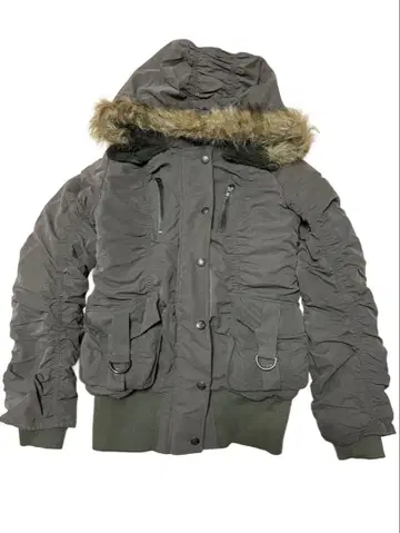 퍼 달린 모즈 코트 블루종 카키 여성용