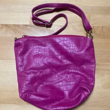 핑크 크로커다일풍 숄더백