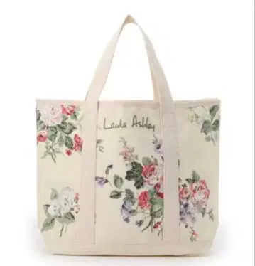 새상품 로라 애슐리 로즈모아 패턴 토트백 M 화이트