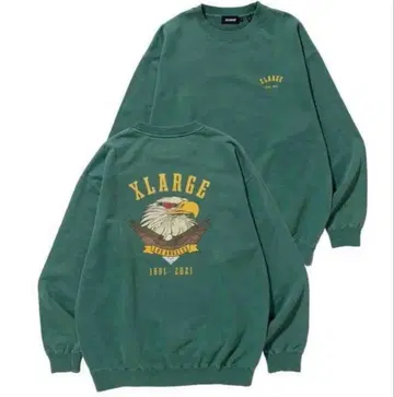 XLARGE 이글 프린트 맨투맨 그린