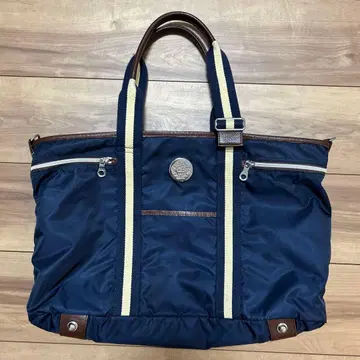 오로비안코 네이비 나일론 토트백