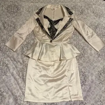 새틴 페플럼 자켓 세트