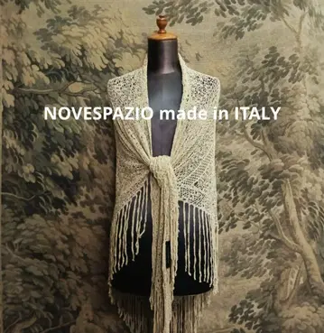 NOVESPAZIO ITALY 크로셰 뜨개질 프린지 삼각형 스톨