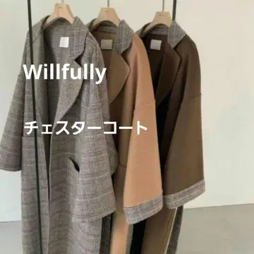 willfully 위르플리 체스터 코트 [ F ] 카멜 체크 새상품급