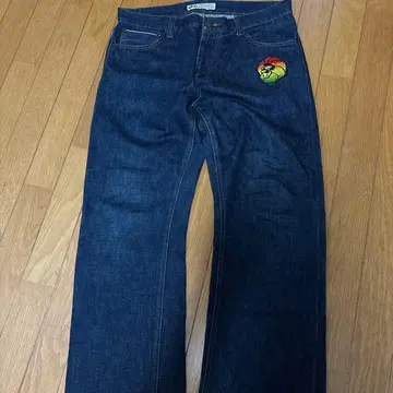 NESTA BRAND 라이온 자수 다크 블루 데님 32